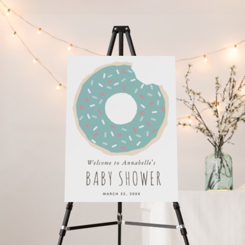 Green Donut Baby Shower Welcome Foam Board