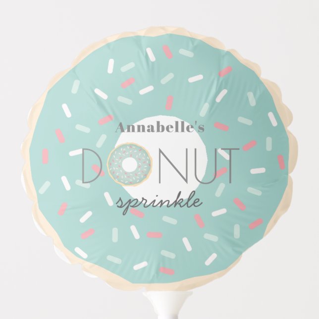 Green Donut Baby Sprinkle Boy Balloon (Front)