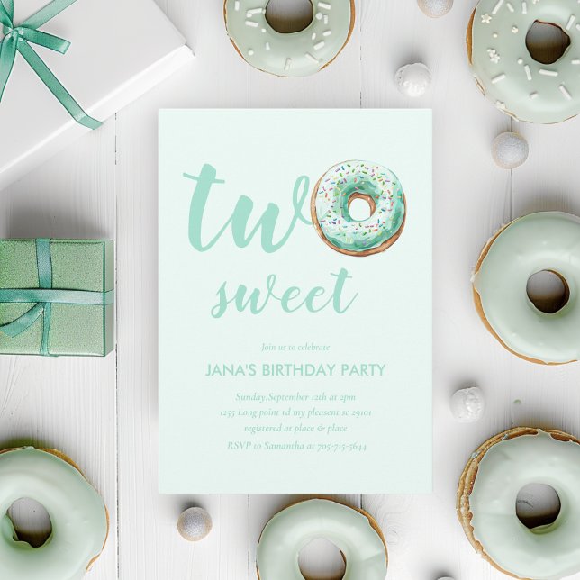  Green Donut Birthday Invitation (Creator Uploaded)