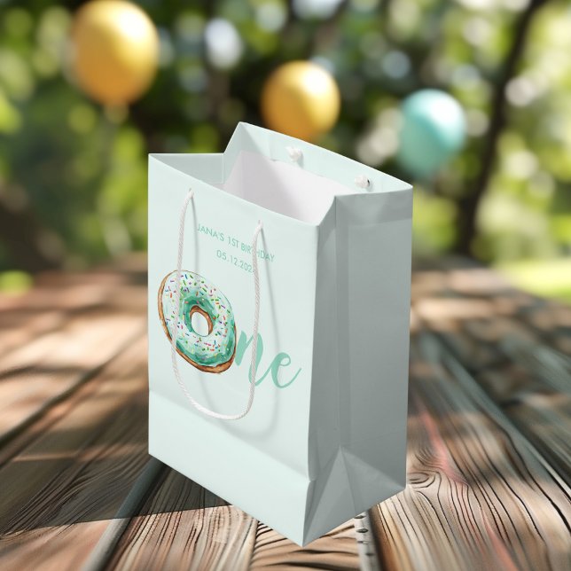  Green Donut Birthday Medium Gift Bag (Creator Uploaded)