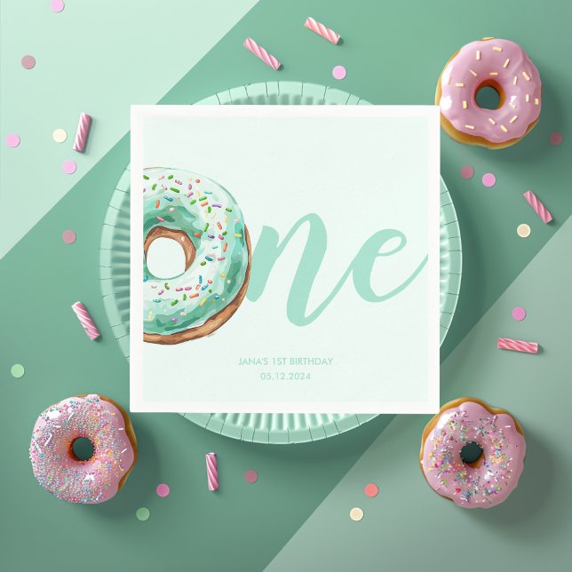  Green Donut Birthday Napkins (Creator Uploaded)