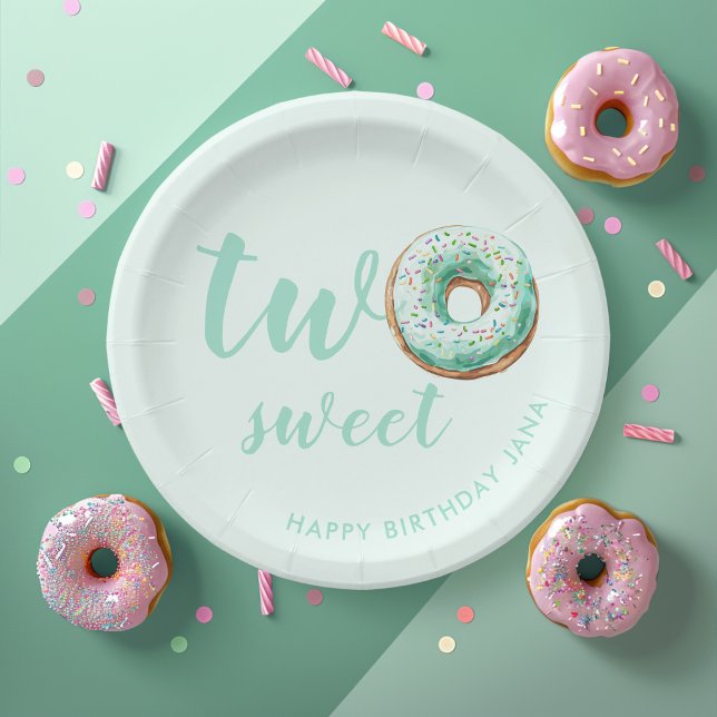 Green Donut Birthday Paper Plates (Creator Uploaded)