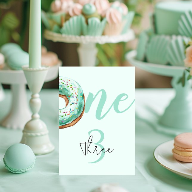  Green Donut Birthday Table Number (Creator Uploaded)