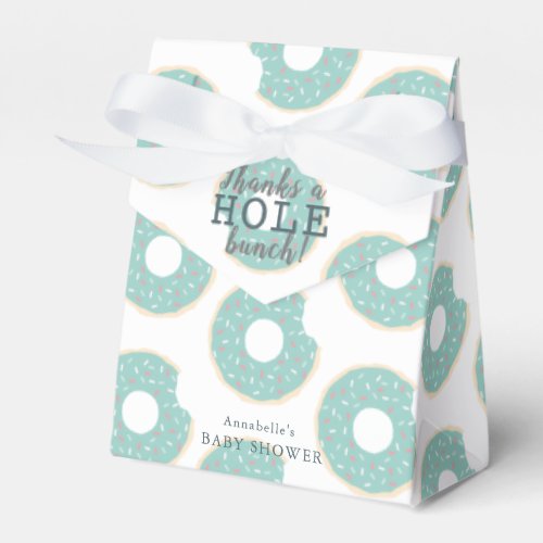 Green Donut Thank You Baby Shower Gift Favor Boxes
