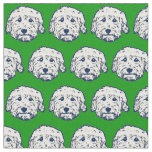 Green DOOD dog Fabric