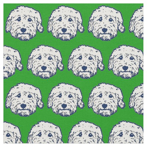 Green DOOD dog Fabric