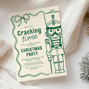 Green Doodle Nutcracker Christmas Holiday Party Invitation