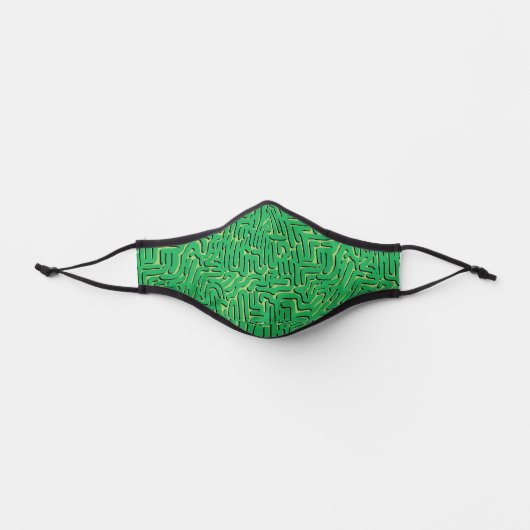 Green Doodle Squiggle Premium Face Mask (Front)