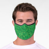 Green Doodle Squiggle Premium Face Mask (Worn)