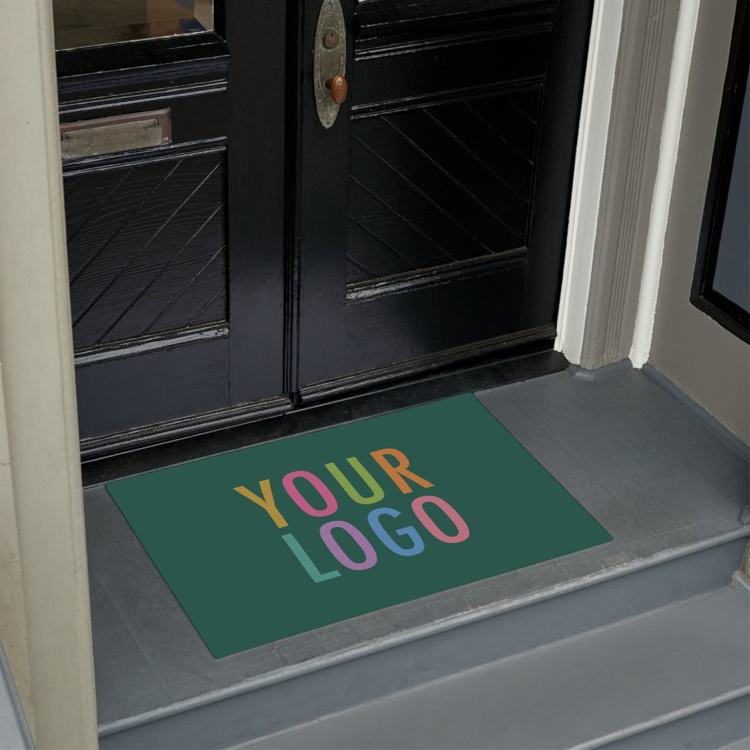 Green Door Mat Custom Logo Floor Mat Personalized Zazzle