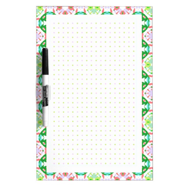 Green Dot Grid BuJo College Girl School Planner Dry Erase Board (Front)