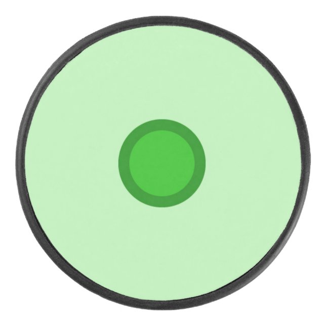 Green Dot Hockey Puck (Front)