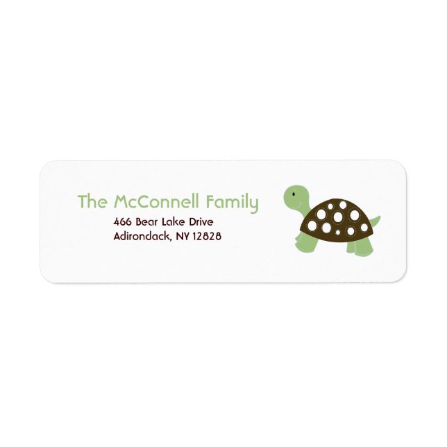 GREEN DOT TURTLE PRINTABLE ADDRESS LABELS (Front)