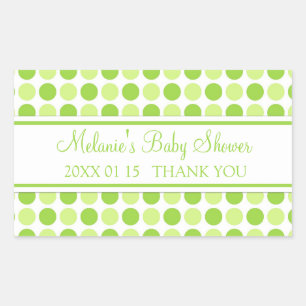 Green Dots Baby Shower Favor Stickers