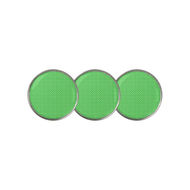 Green Dots/Circles Pattern Golf Ball Marker (3 Up)