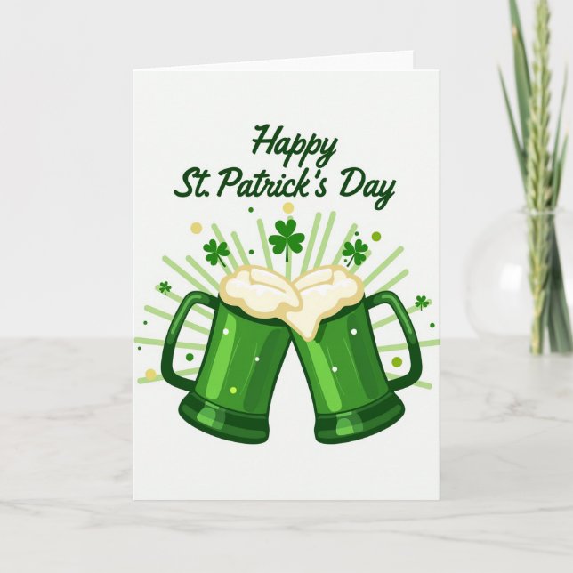 Green Dots Happy St Patricks Day Card (Front)