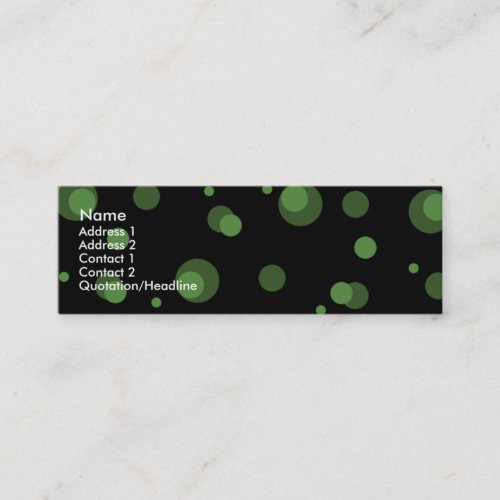 Green Dots on Black Profile Cards Business Card Templates