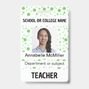 Green Dots Pattern Party Badge