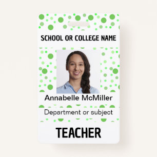 Green Dots Pattern Party Badge