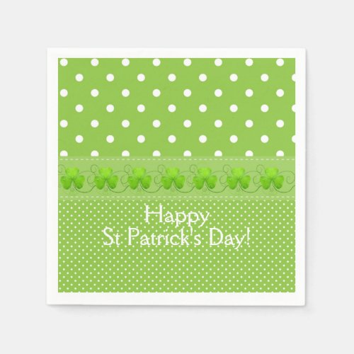 Green Dots  Shamrocks Napkins