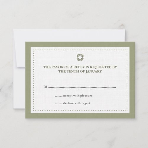 Green dotted border wedding rsvp response
