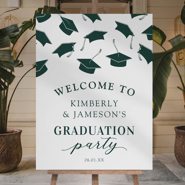 Green Double Graduation Party Welcome Foam Board (Creator Uploaded)