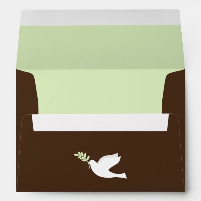Green Dove Christening Envelope (Back (Bottom))