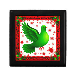 🕊️ Green Dove Christmas Peaceful Holiday Gift Box