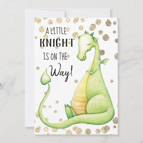 ~ Green Dragon Baby Boy Baby Shower Invitation