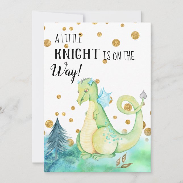 *~* Green Dragon - Baby Boy Baby Shower Invitation (Front)