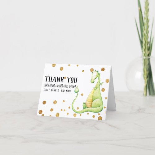 *~* Green Dragon Baby Boy Baby Shower Thank You
