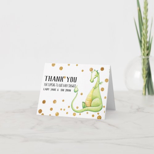 *~* Green Dragon Baby Boy Baby Shower Thank You Card