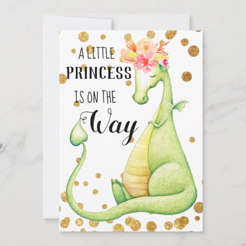 *~* Green Dragon Baby Girl Baby Shower Invitation