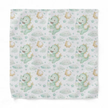Green Dragon Baby Pastel Watercolor Pattern 