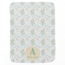 Green Dragon Baby Watercolor Personalized Name