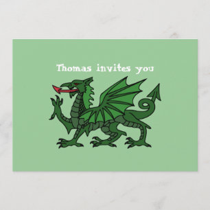 Green Dragon Birthday Invitation