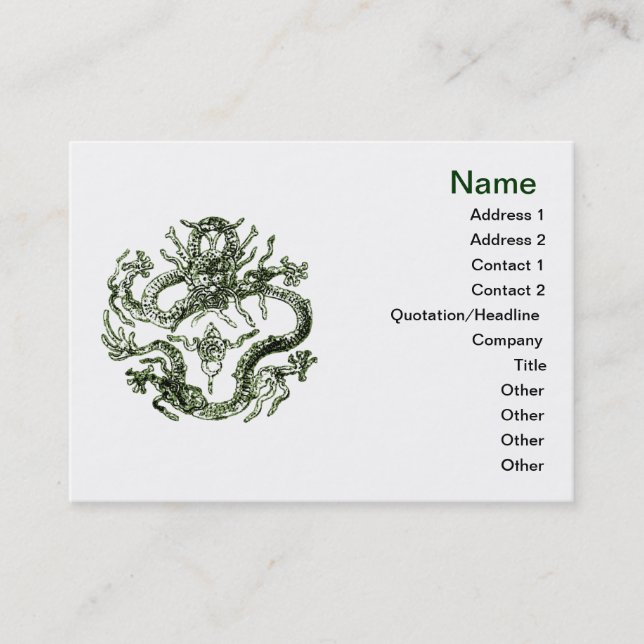 Green Dragon Business Card (Front)