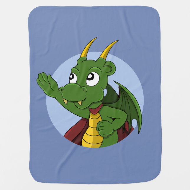 Green dragon  cartoon baby blanket (Front)