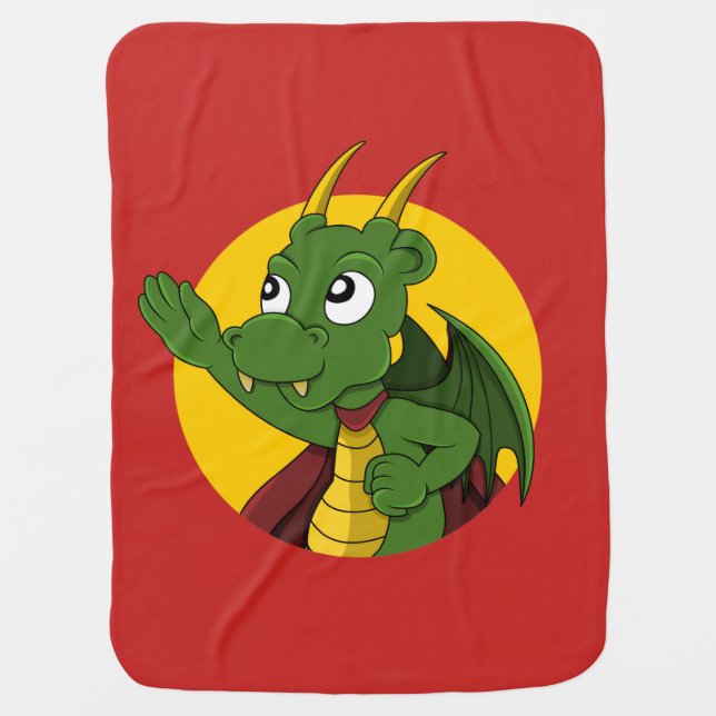 Green dragon  cartoon baby blanket (Front)