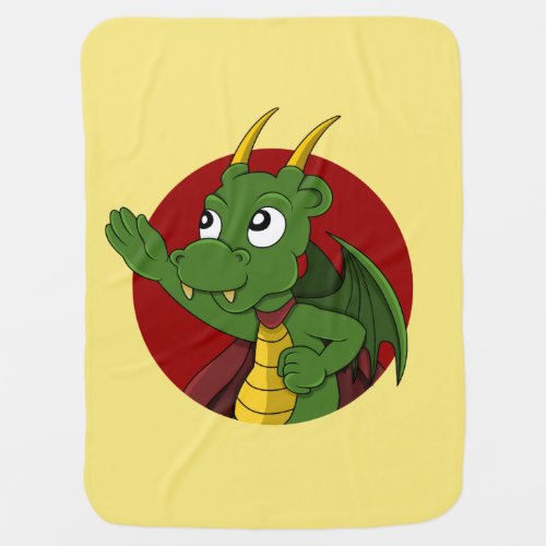 Green dragon  cartoon baby blanket