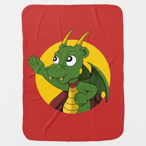 Green dragon  cartoon baby blanket