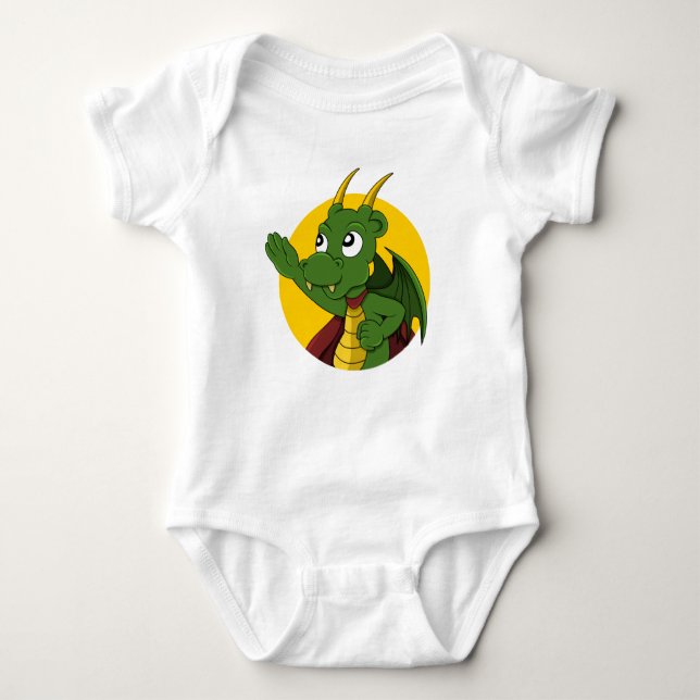 Green dragon  cartoon baby bodysuit (Front)