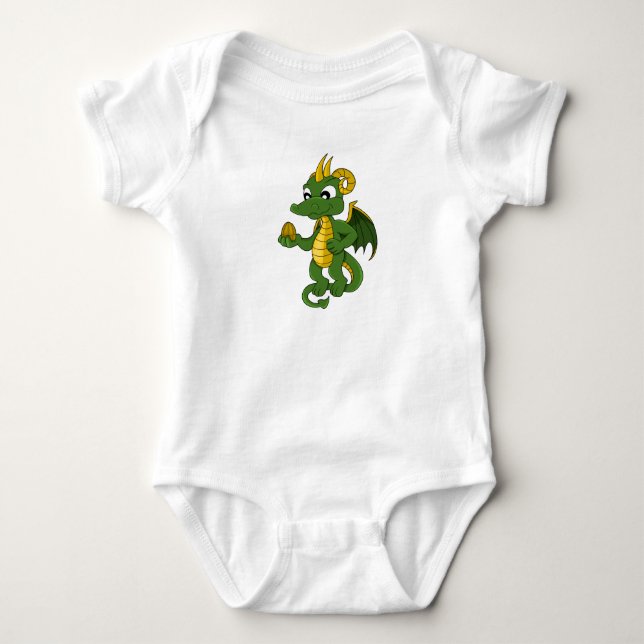 Green dragon  cartoon  Baby Bodysuit (Front)