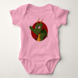 Green dragon  cartoon baby bodysuit