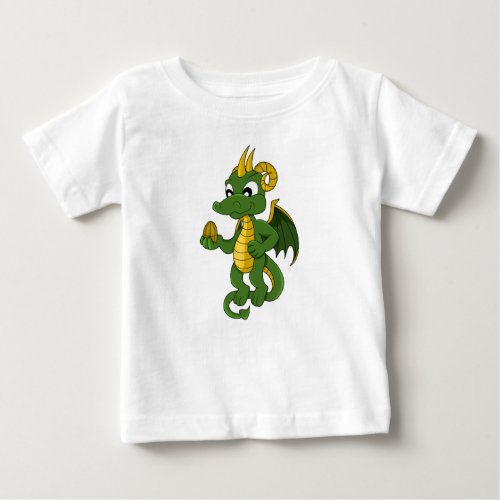 Green dragon  cartoon  Baby T_Shirt