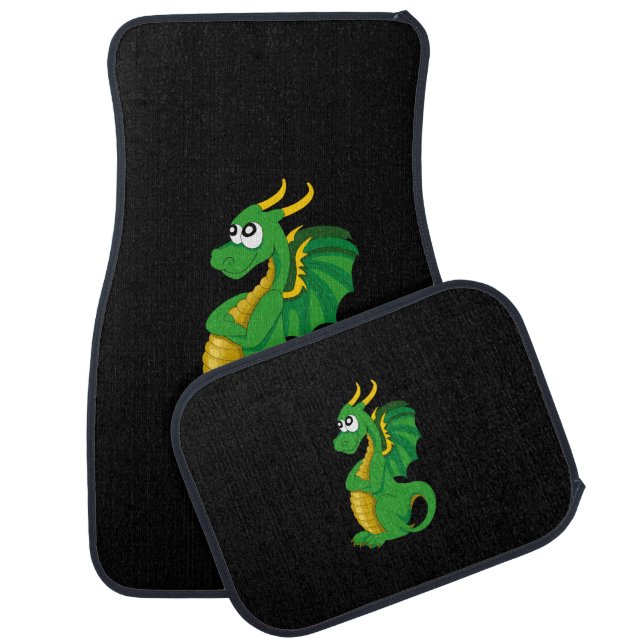 Green dragon cartoon car mat (Set)