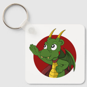 Green dragon cartoon keychain