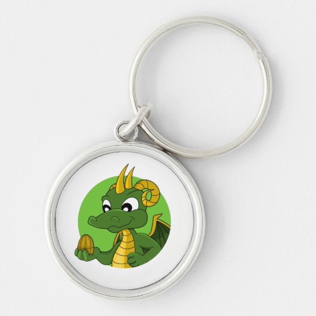 Green dragon cartoon keychain (Front)