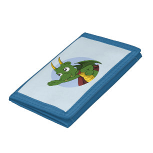 Green dragon cartoon trifold wallet