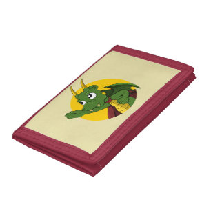 Green dragon cartoon trifold wallet